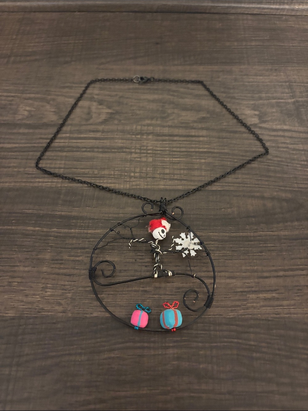 Handmade Clay and Wire Nightmare Before Christmas Necklace